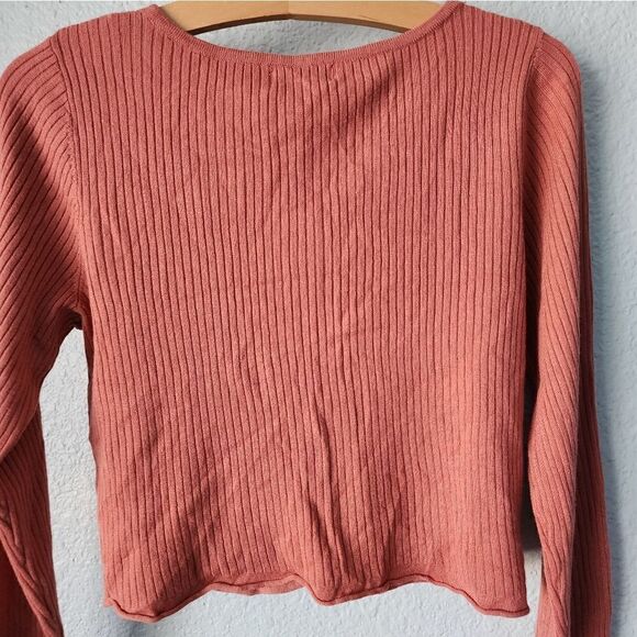 Pink Robin new york y2k 90s style cropped button down long sleeve blouse - Picture 5 of 10